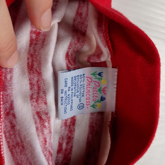 VINTAGE girls red striped nautical romper overalls - Picture 2 of 6